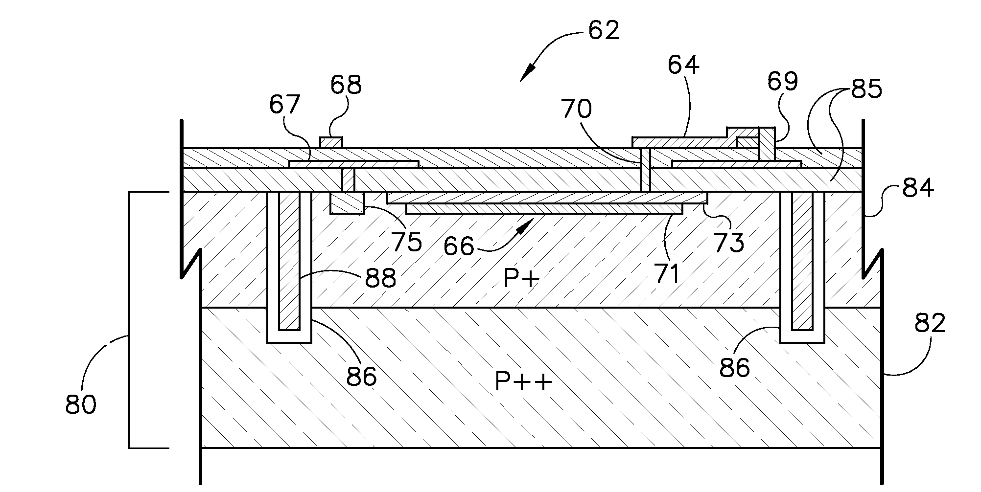 Structure of a solid state photomultiplier