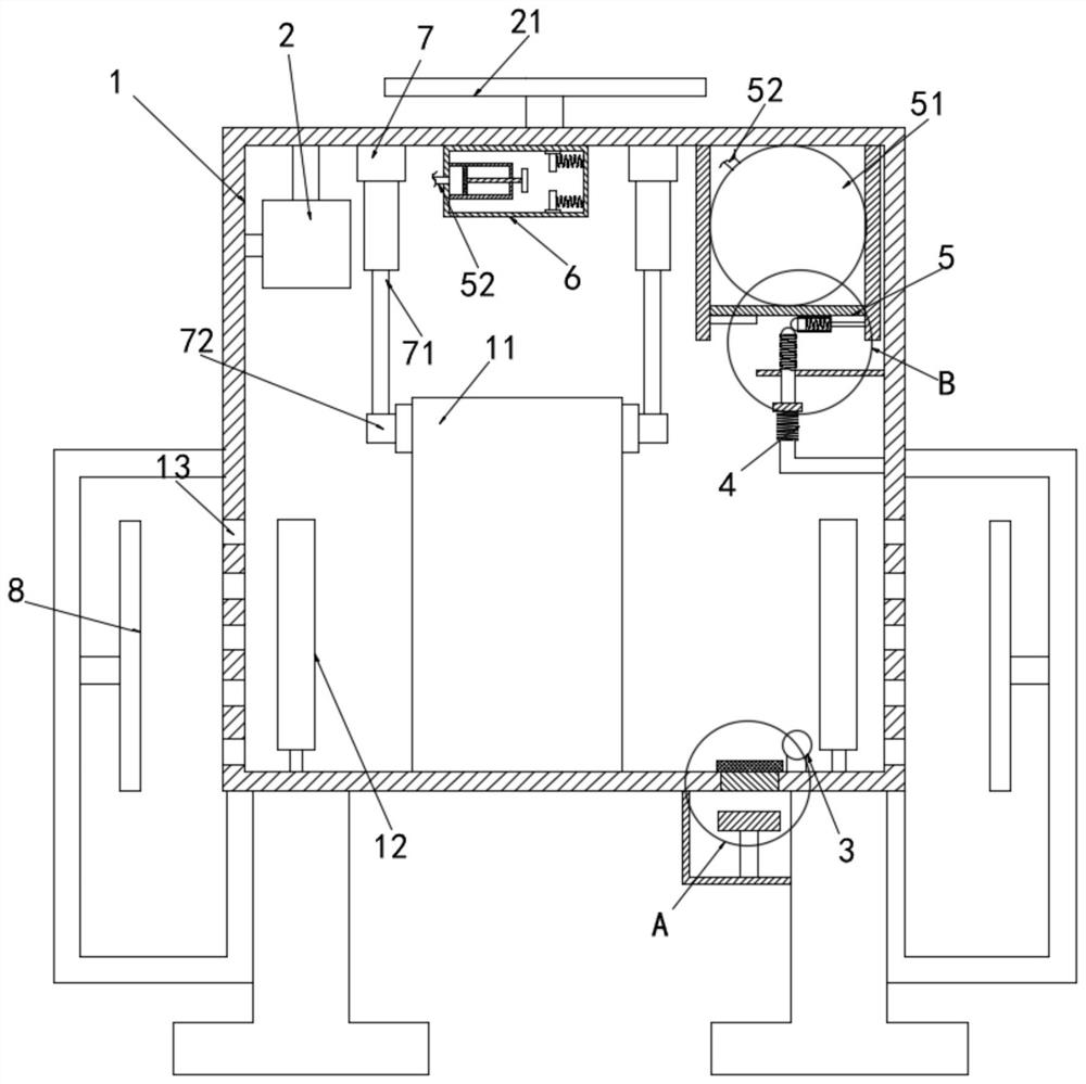 Alternating-current power distribution auxiliary equipment for automatically removing dust