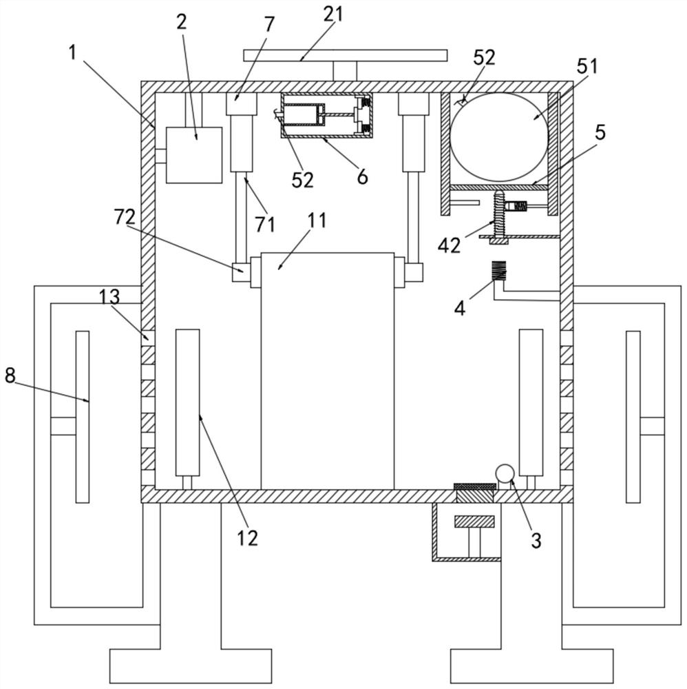 Alternating-current power distribution auxiliary equipment for automatically removing dust