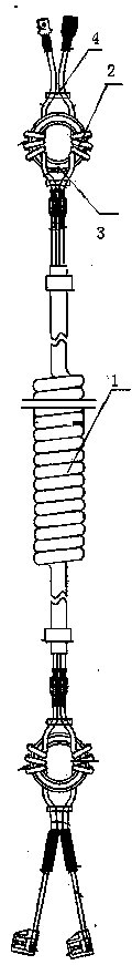 Anti-electromagnetic interference high-elasticity spiral cable connecting line