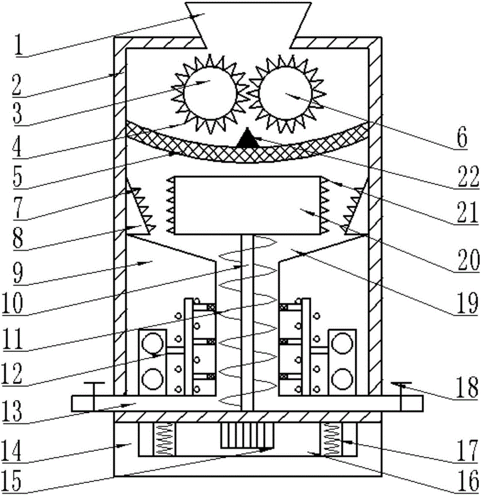 Smashing and drying device for rubber production