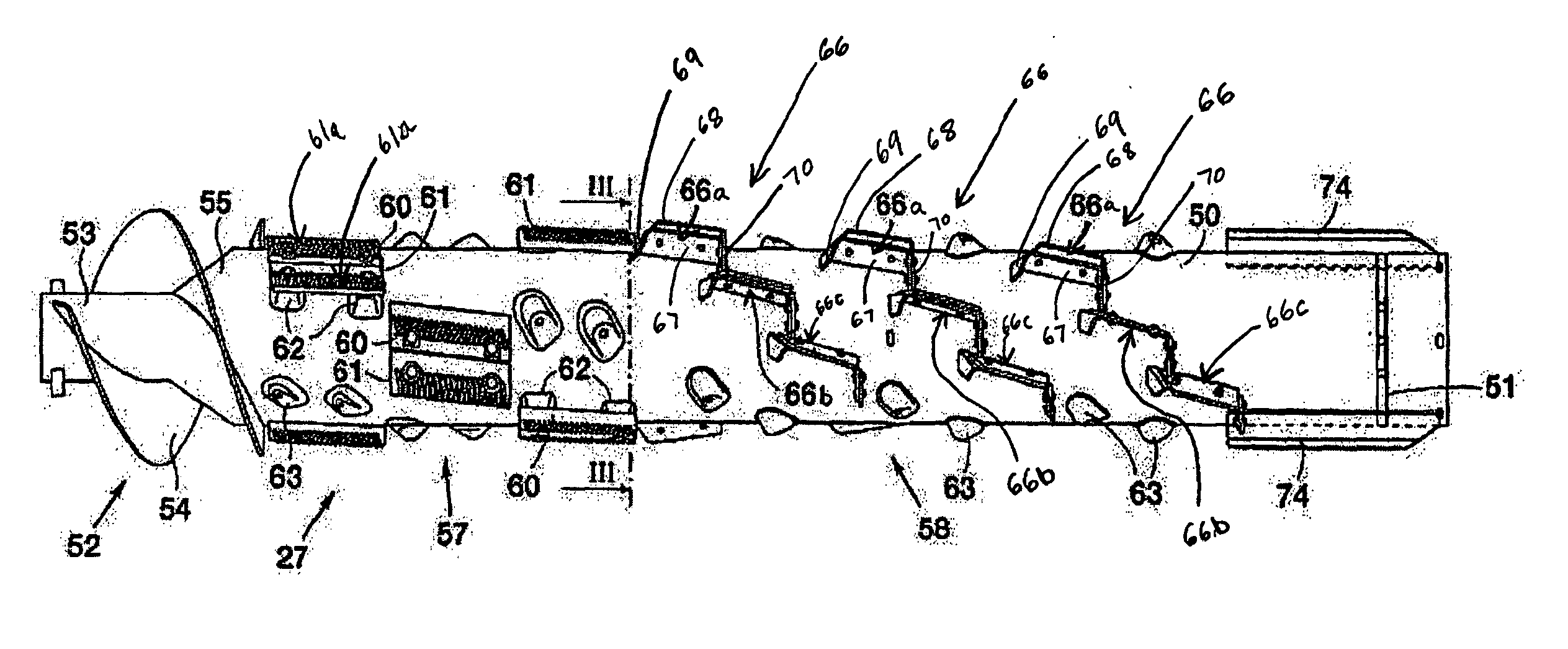 Axial flow combine harvester with adaptable threshing unit