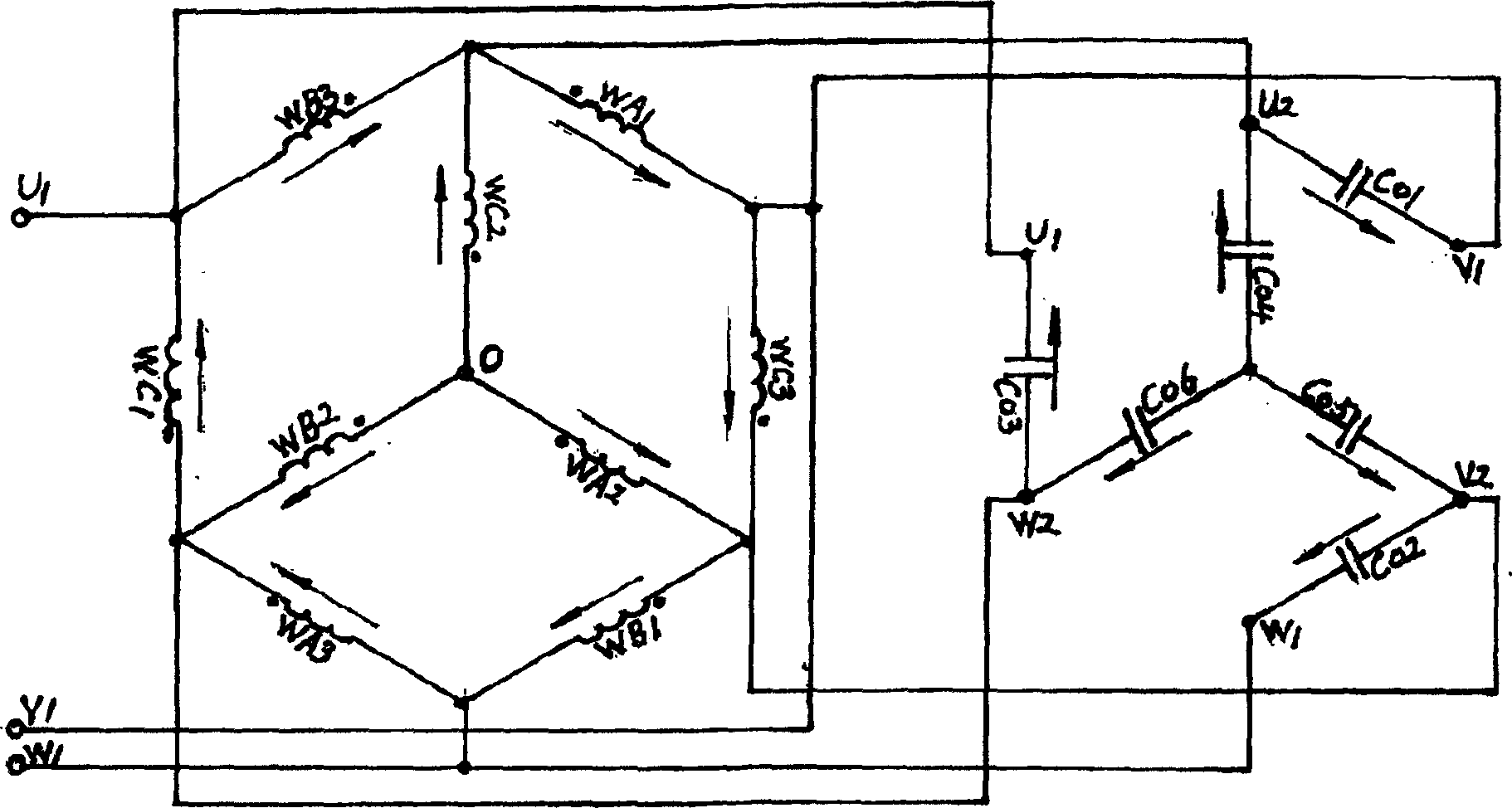 Internal compensation method of A.C motor and its winding connection method