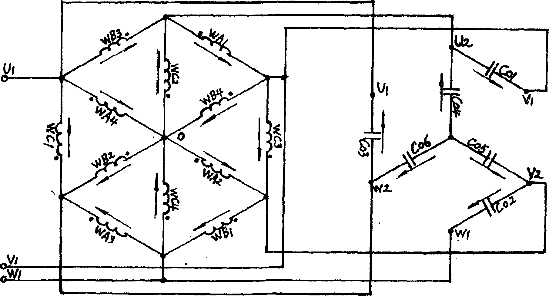 Internal compensation method of A.C motor and its winding connection method