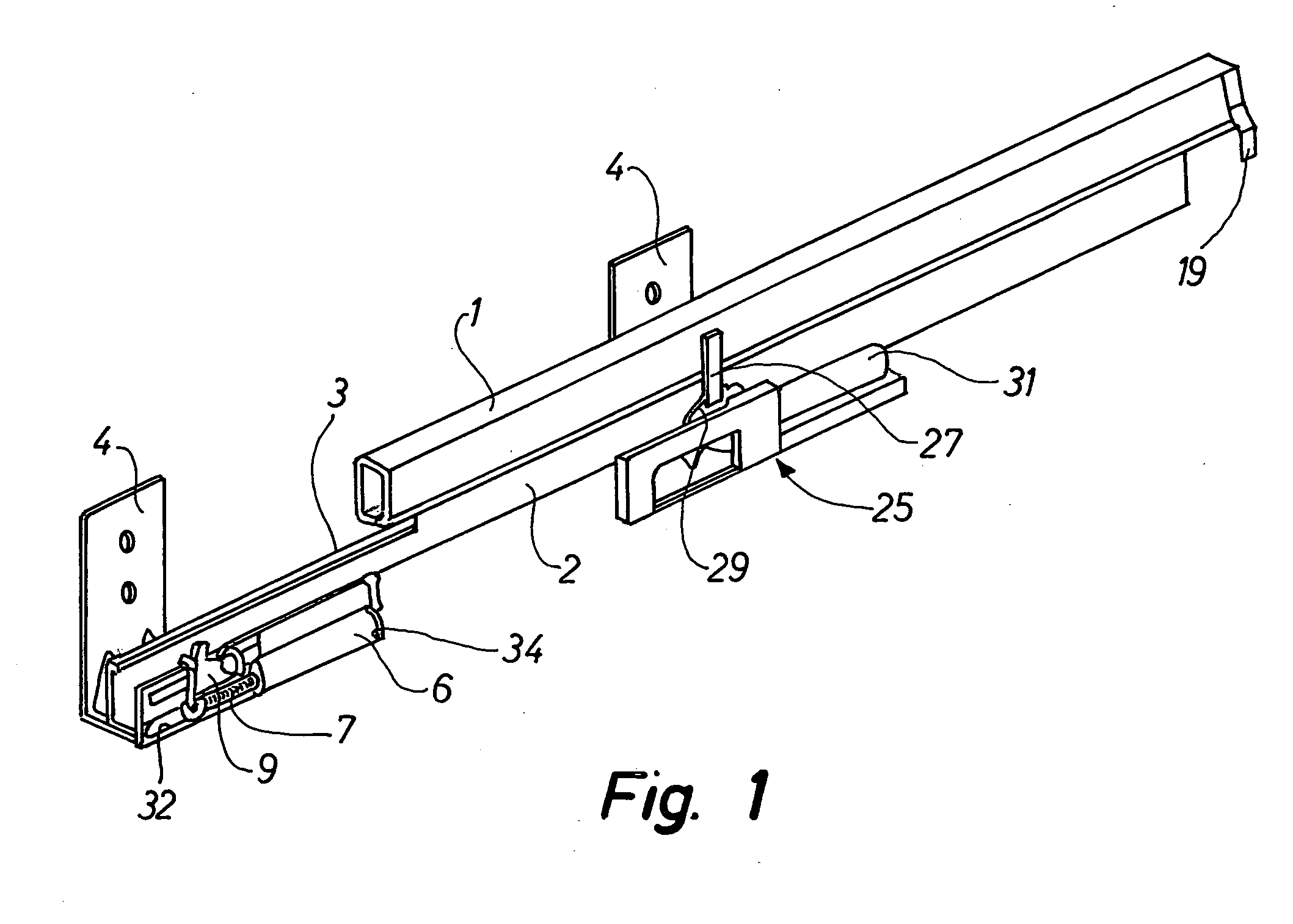 Device for securing a soft ending of the opening movement of a drawer