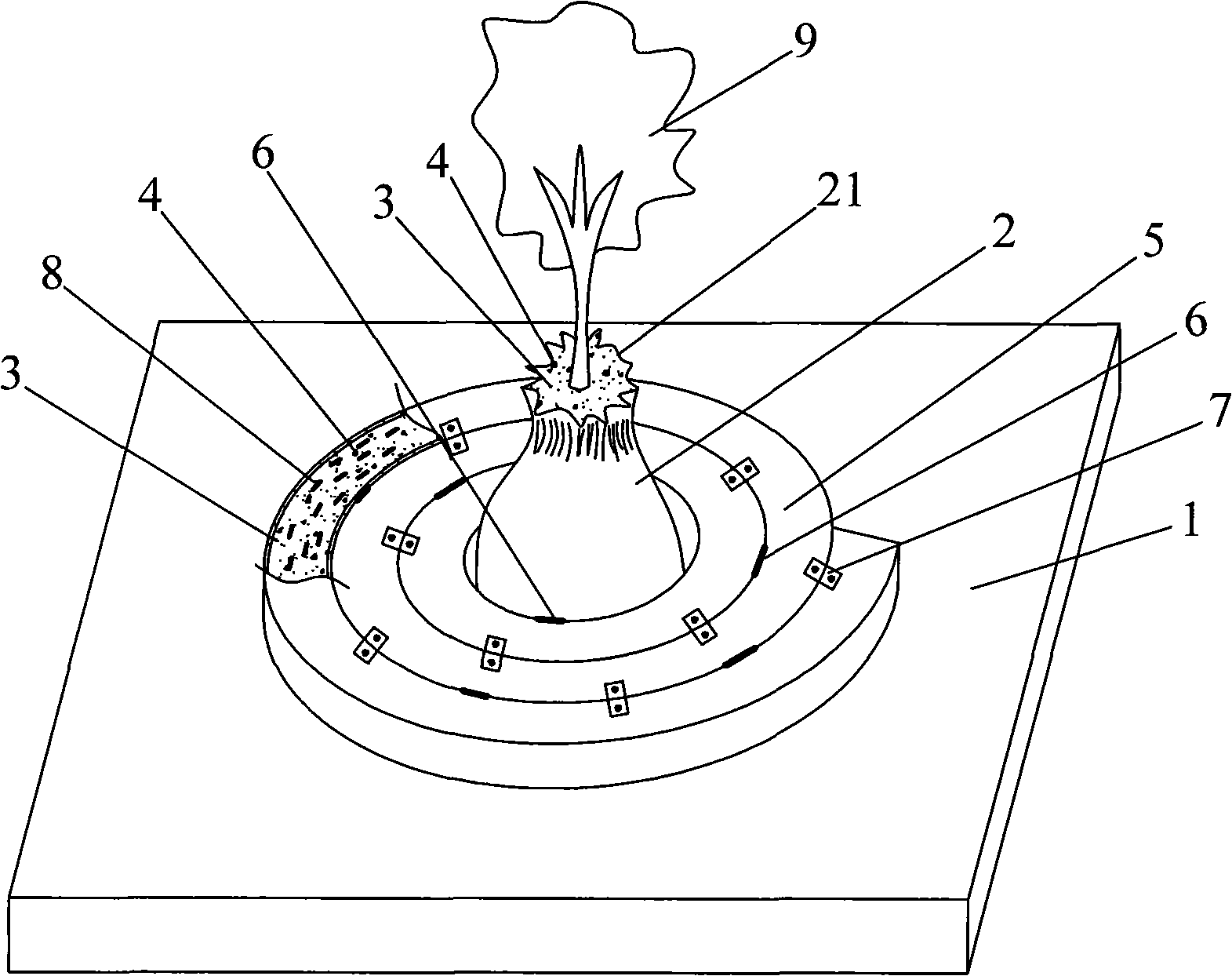 Roof planting greening structure