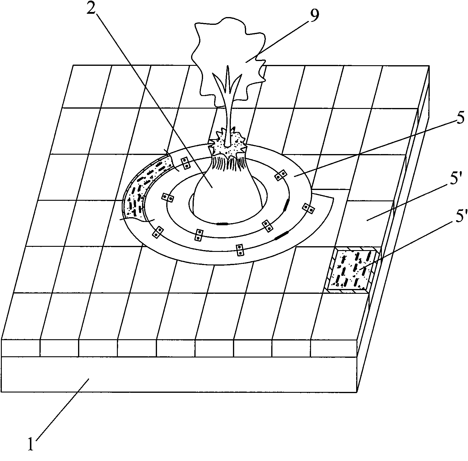 Roof planting greening structure