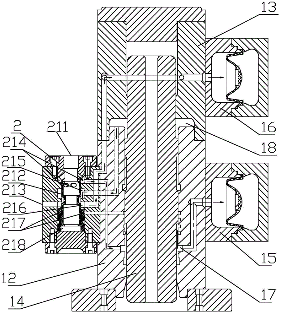 Top hammer type impact rotary power head of hydraulic drilling machine