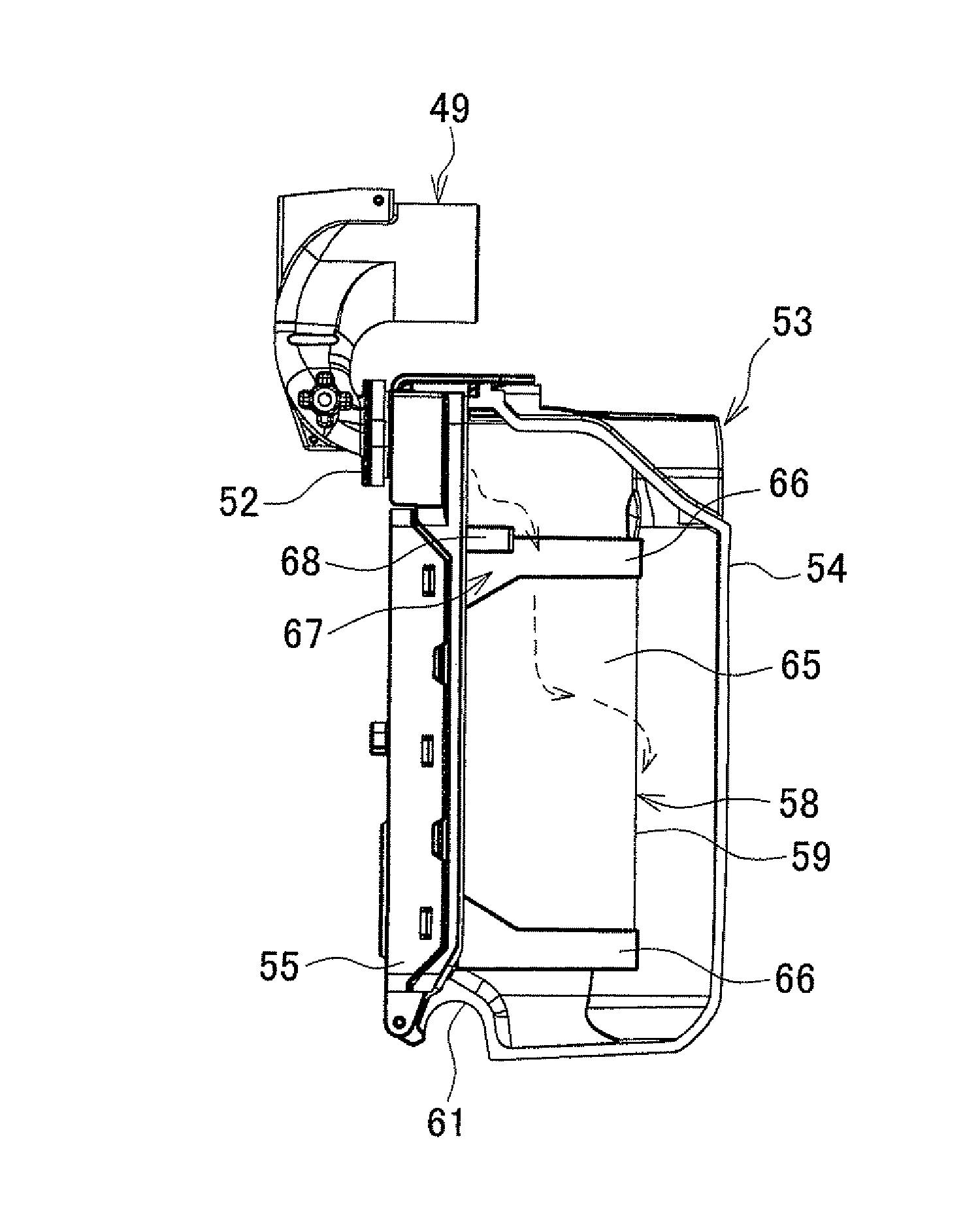 Dust collection device for power tool and power tool