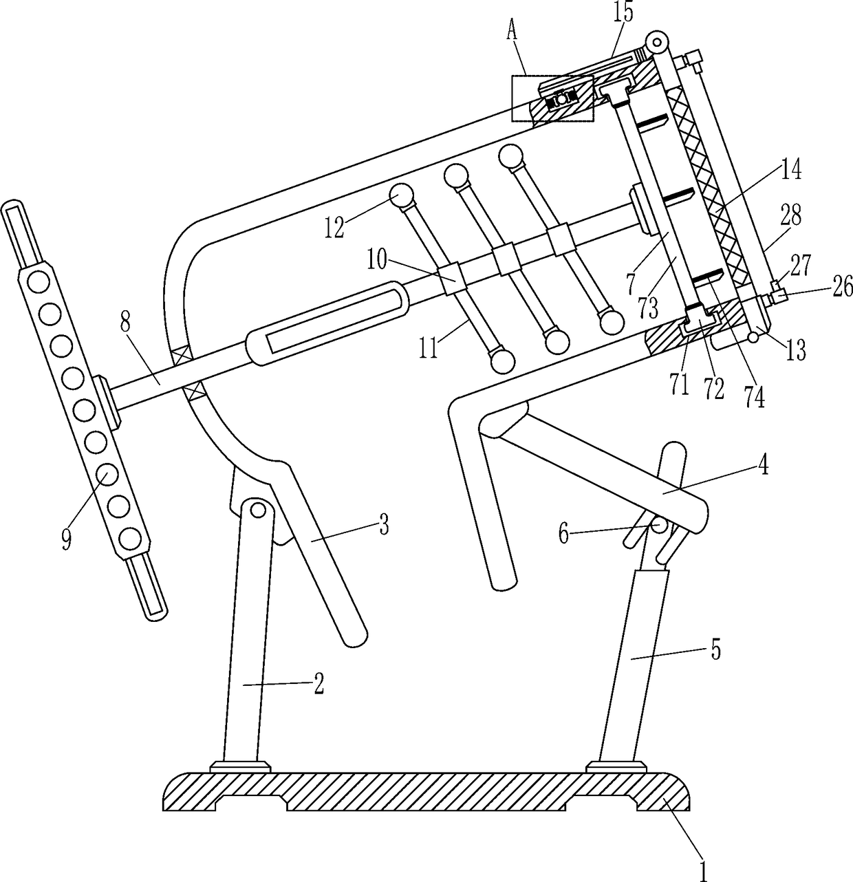 Oil sunflower floral leaf wring-dropping apparatus