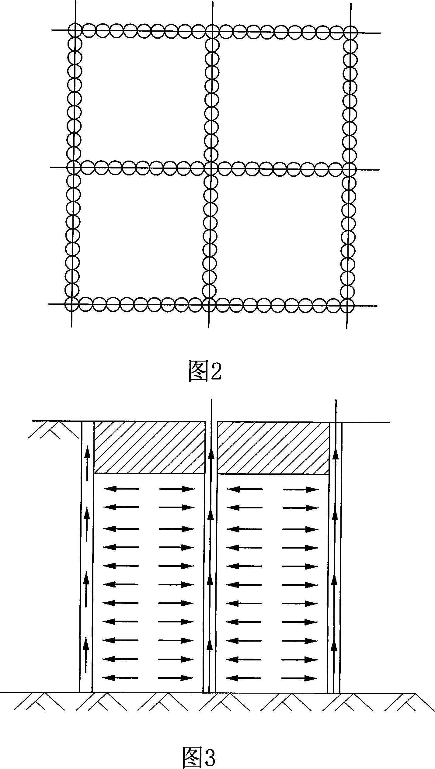 Large area soil dredging-filling ground treatment method and water percolation pipe