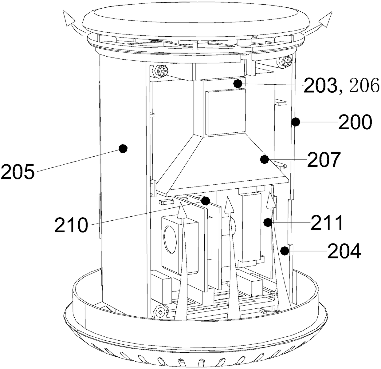 A detection air duct of indoor air environment monitoring equipment