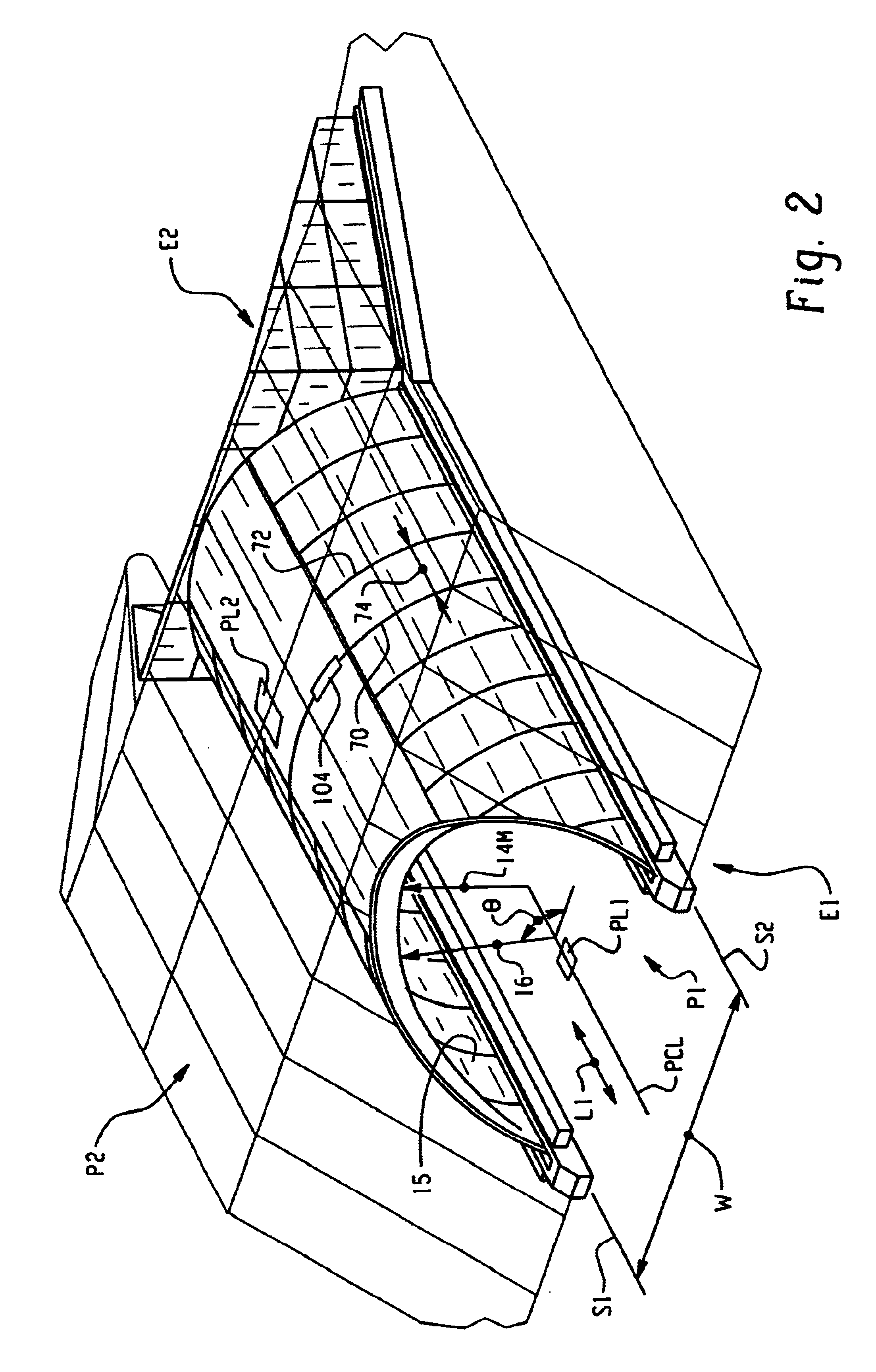 Hybrid arched overfilled structure