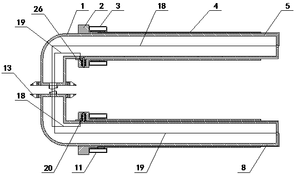 Two-way self-disinfection door handle