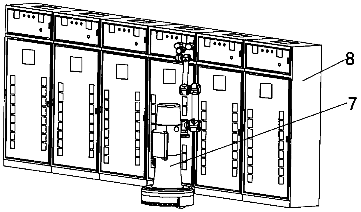 Information machine room inspection robot with mechanical arm