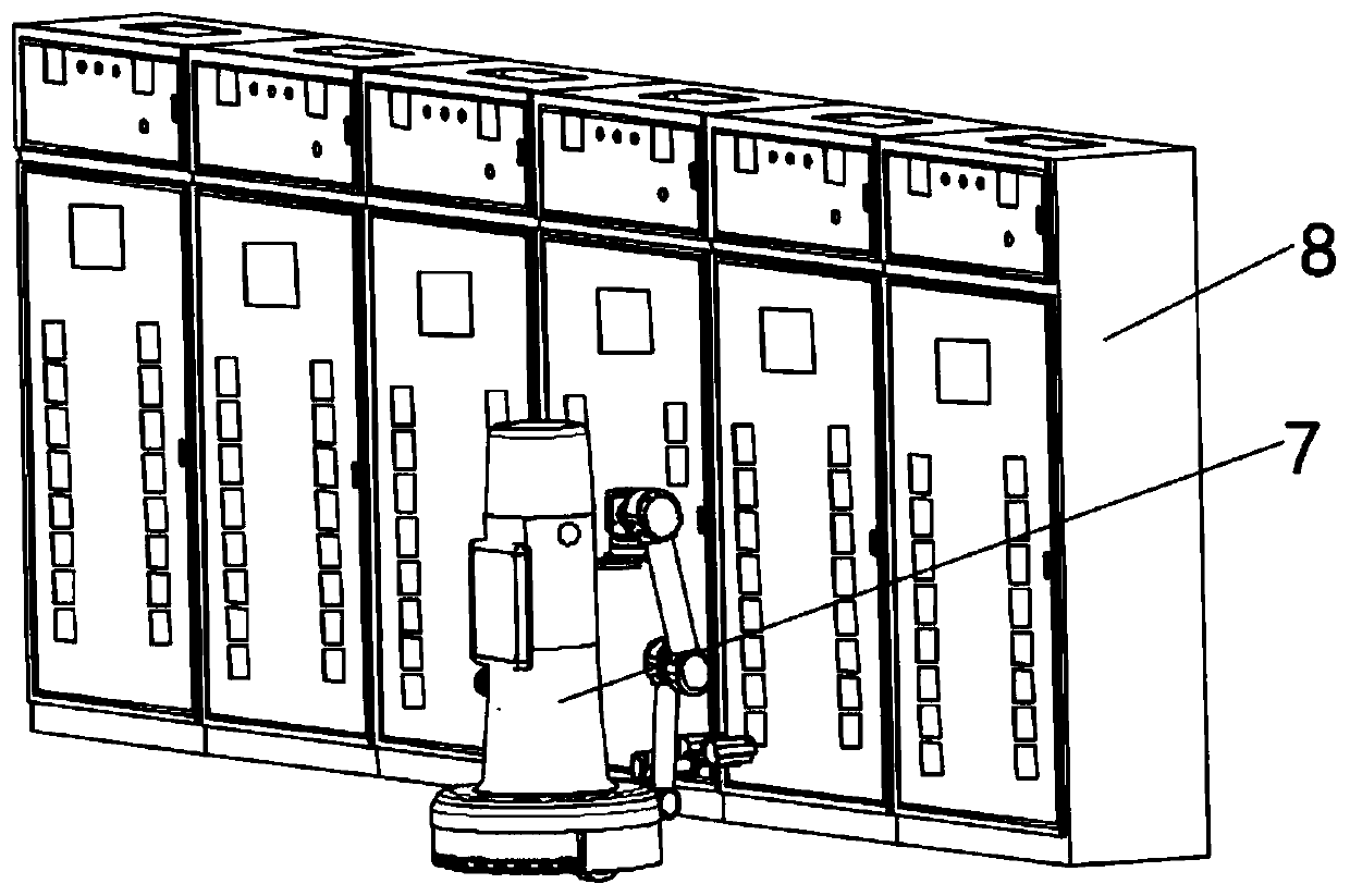 Information machine room inspection robot with mechanical arm