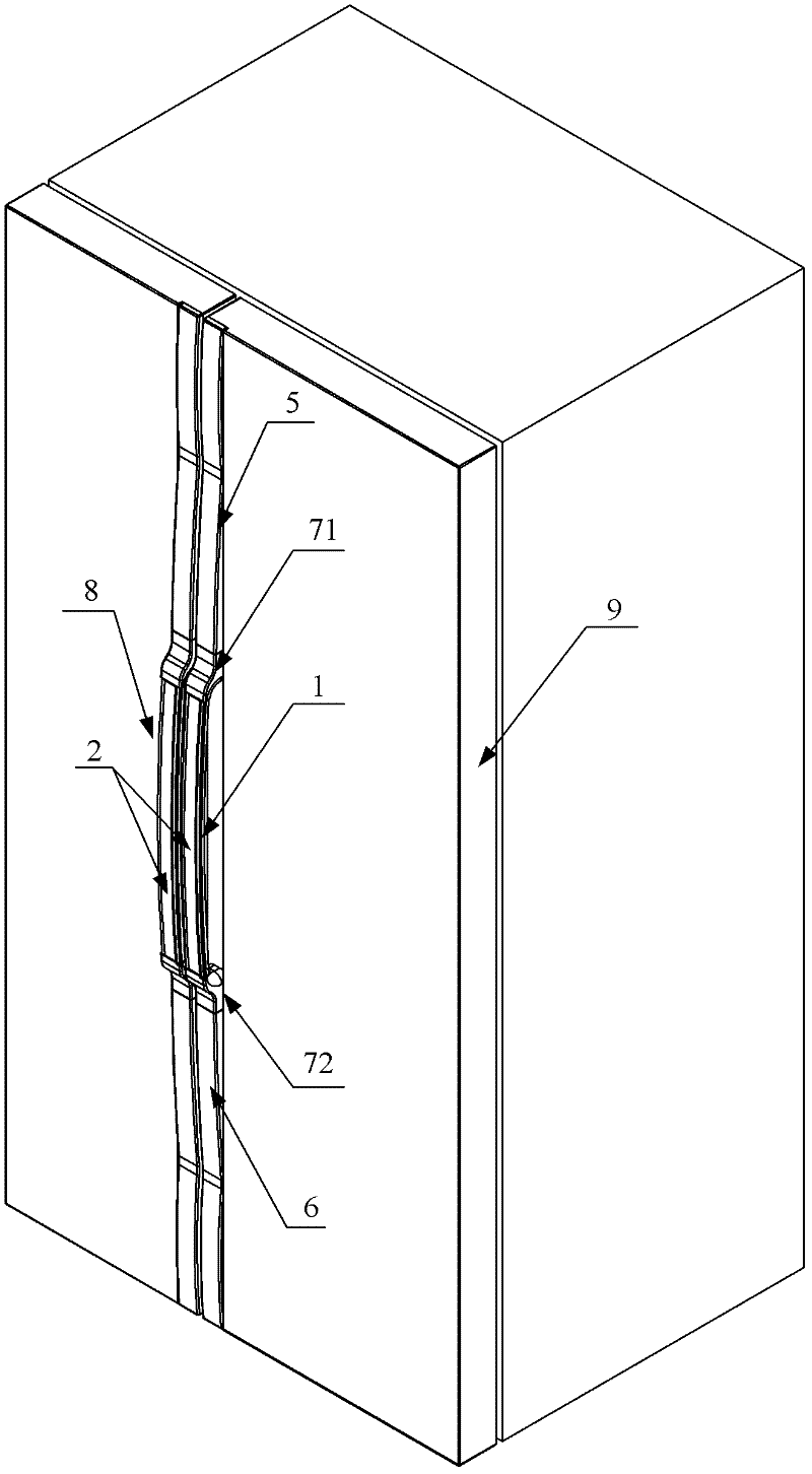 Refrigerator door handle and refrigerator