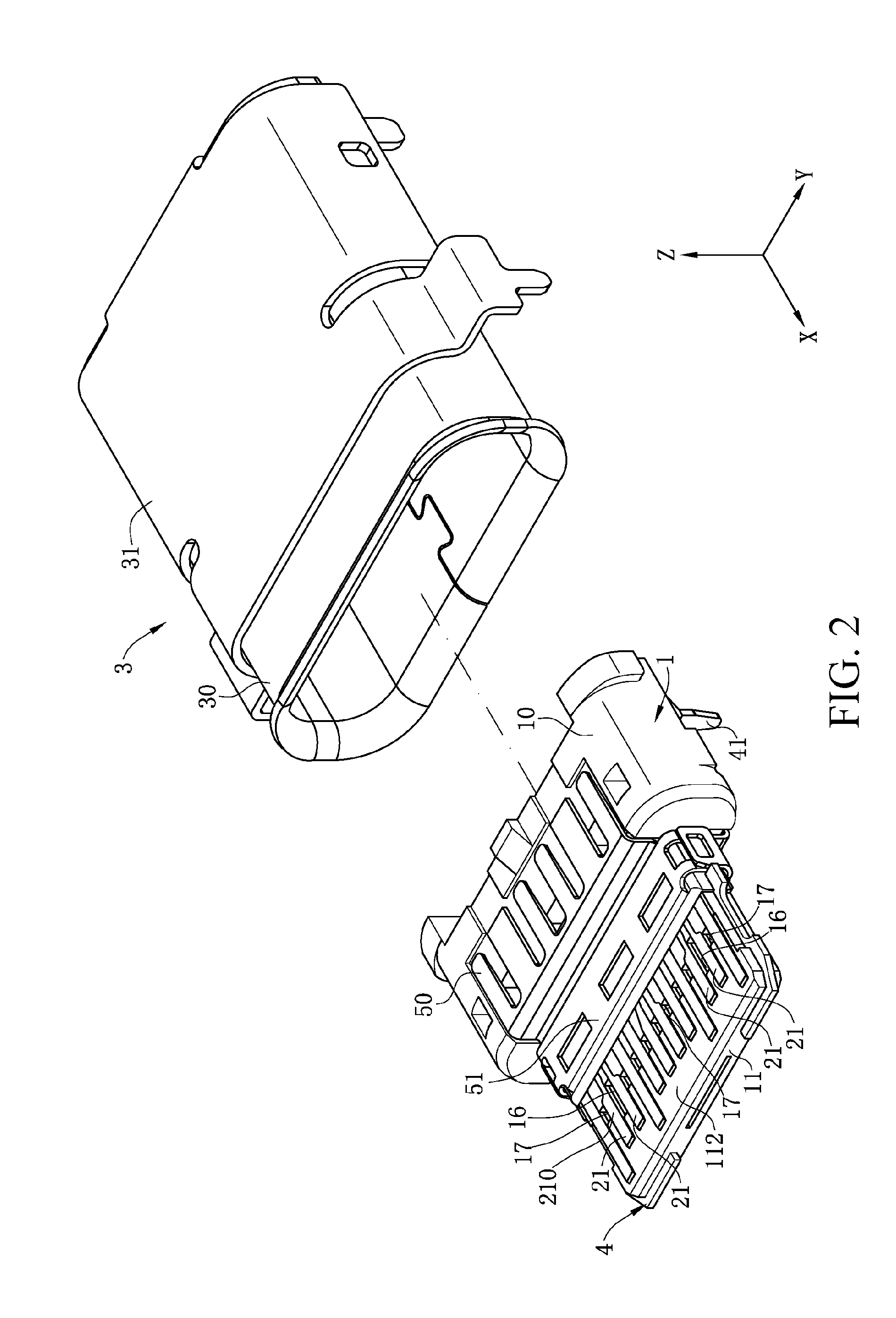 Electrical connector for transferring high frequency signal