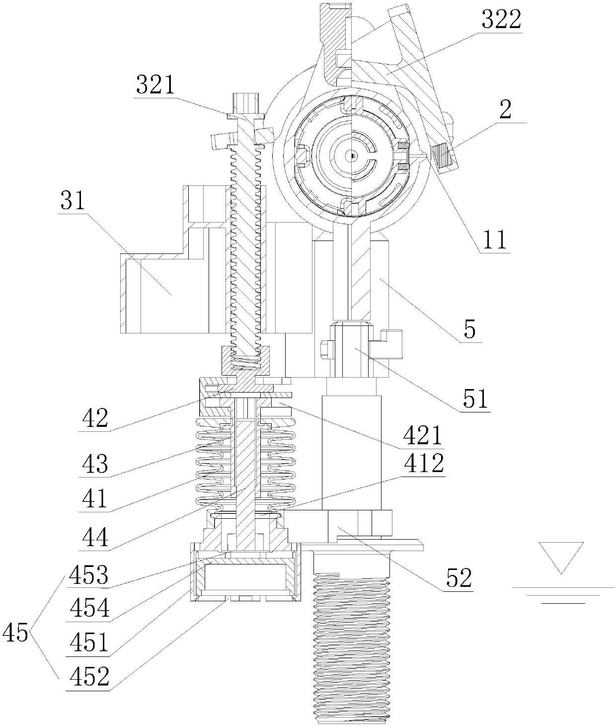 Delayed water inlet mechanism