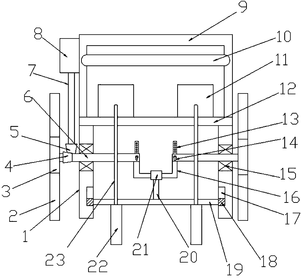 Concrete vibrating device for municipal highway engineering