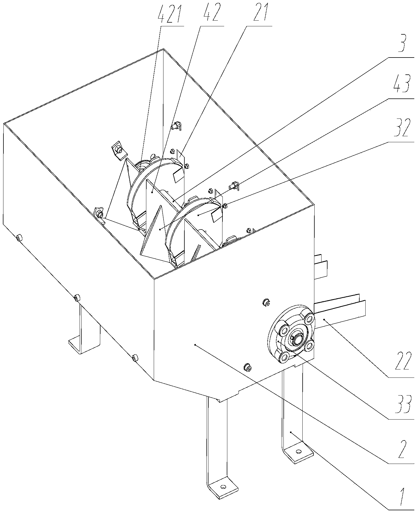 Quantitative feeding device for lotus seed processing equipment