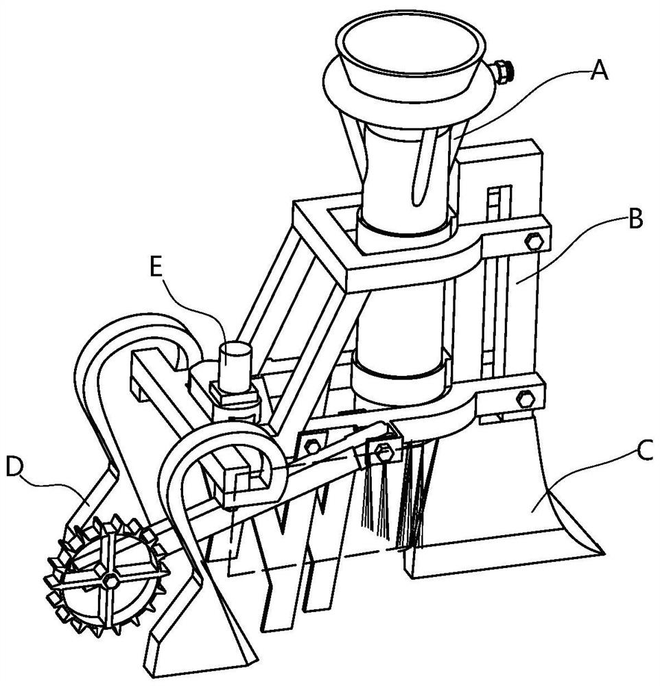 An accelerated falling type rape pot seedling transplanting device