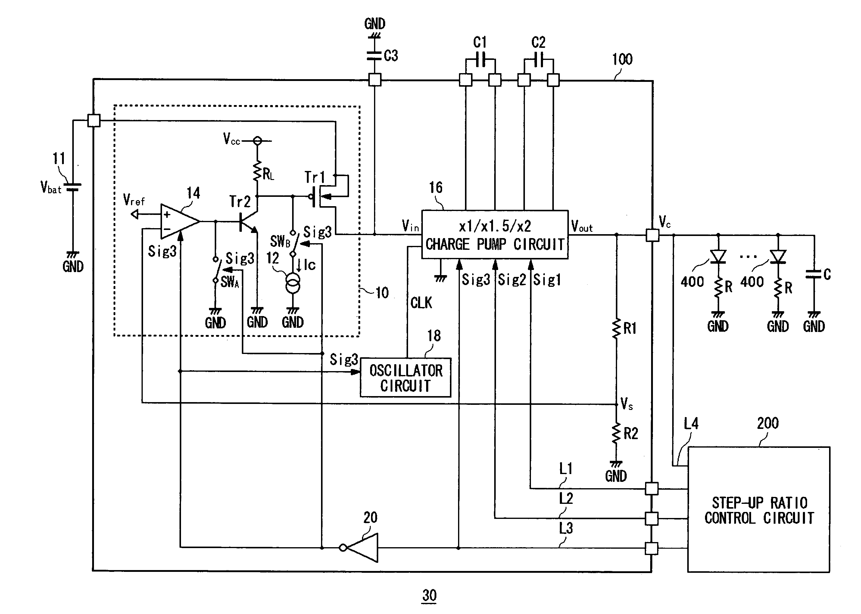 Boost circuit capable of step-up ratio control