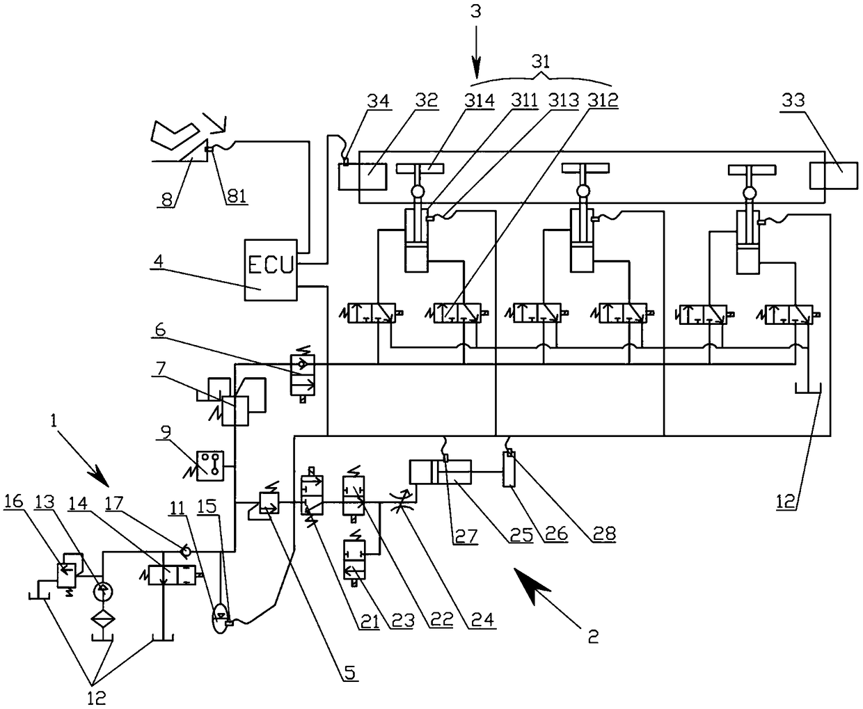 Automatic gear shifting control device of wheeled tractor and control method thereof