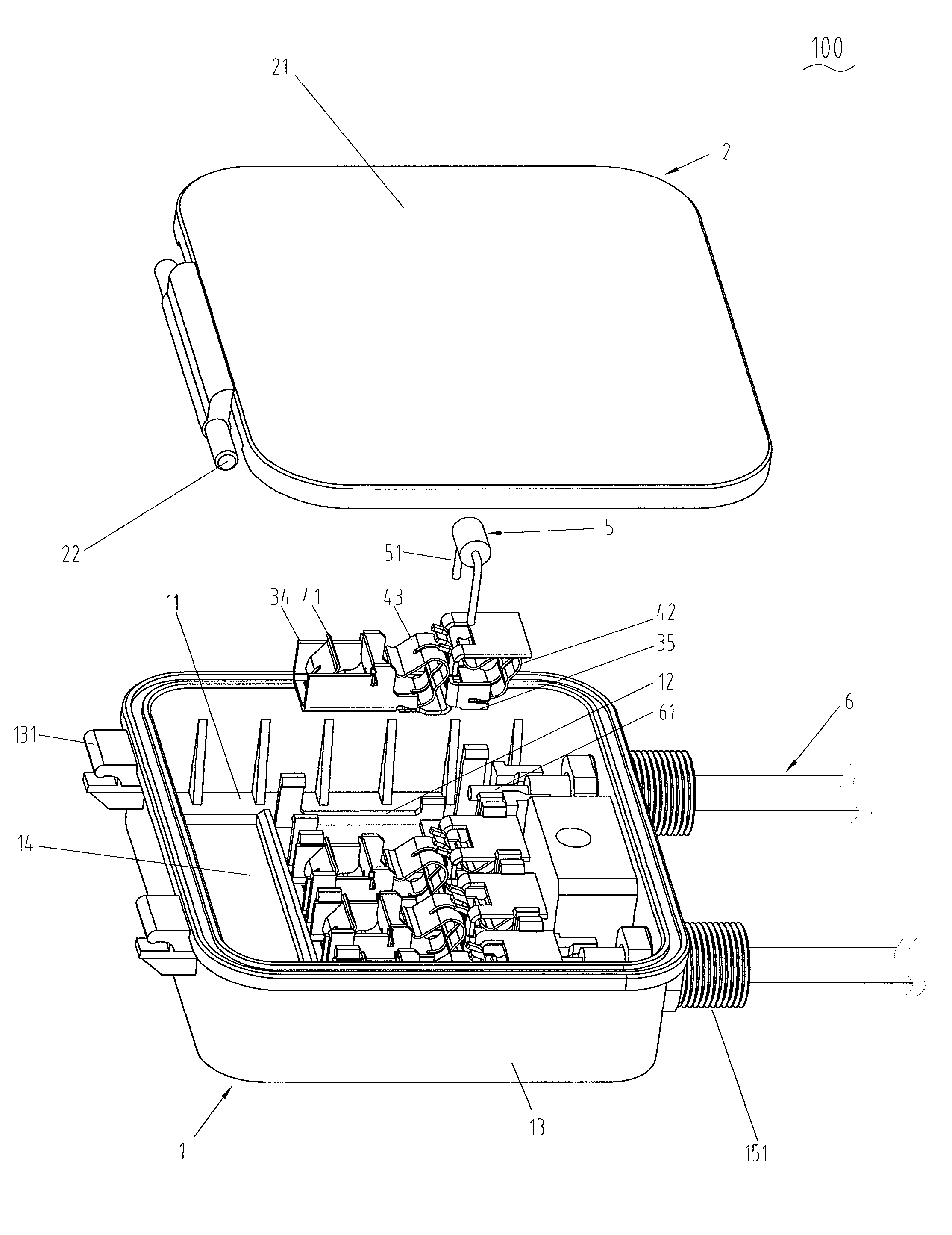 Connecting box for a solar panel