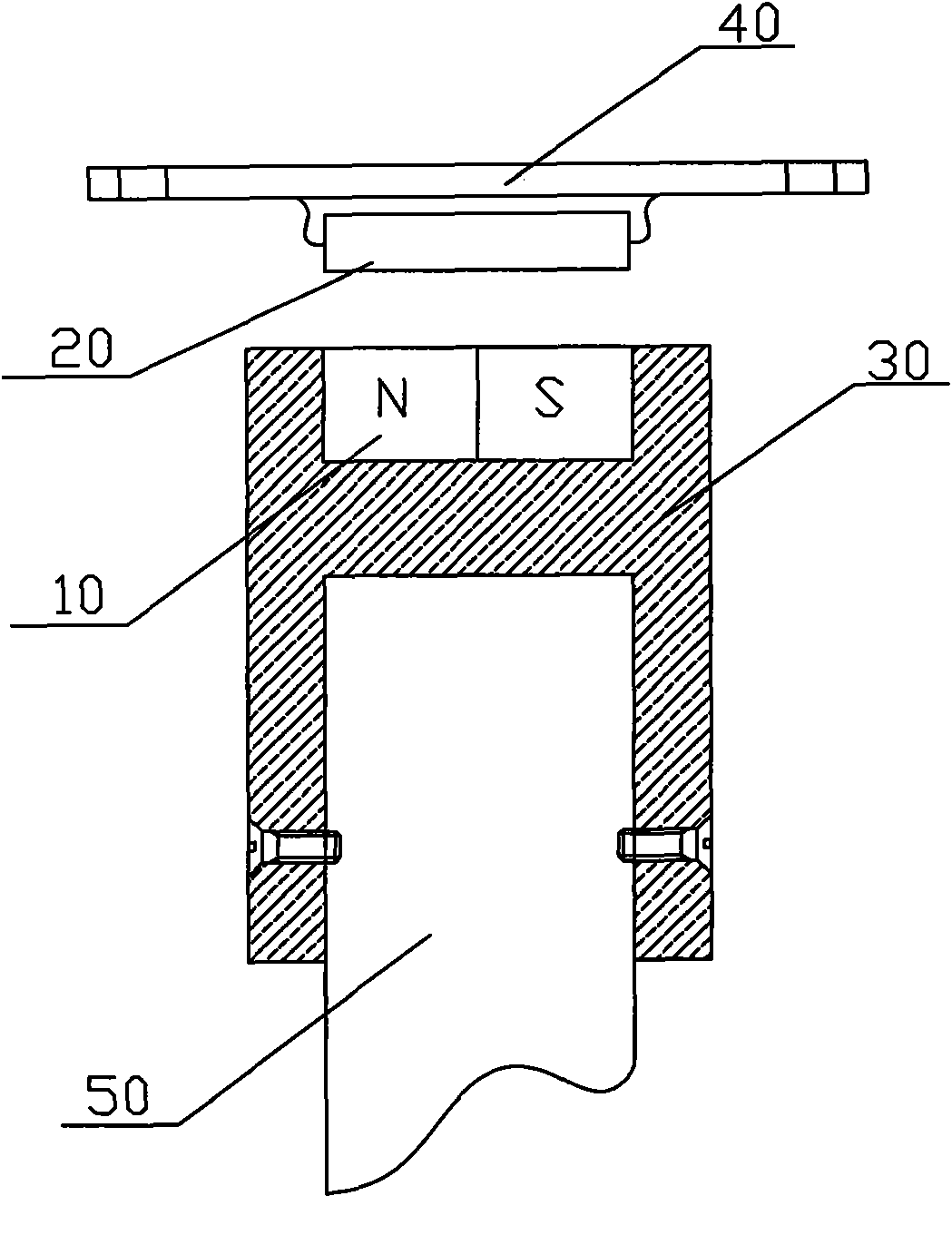 Magnetic encoder for electric door motor