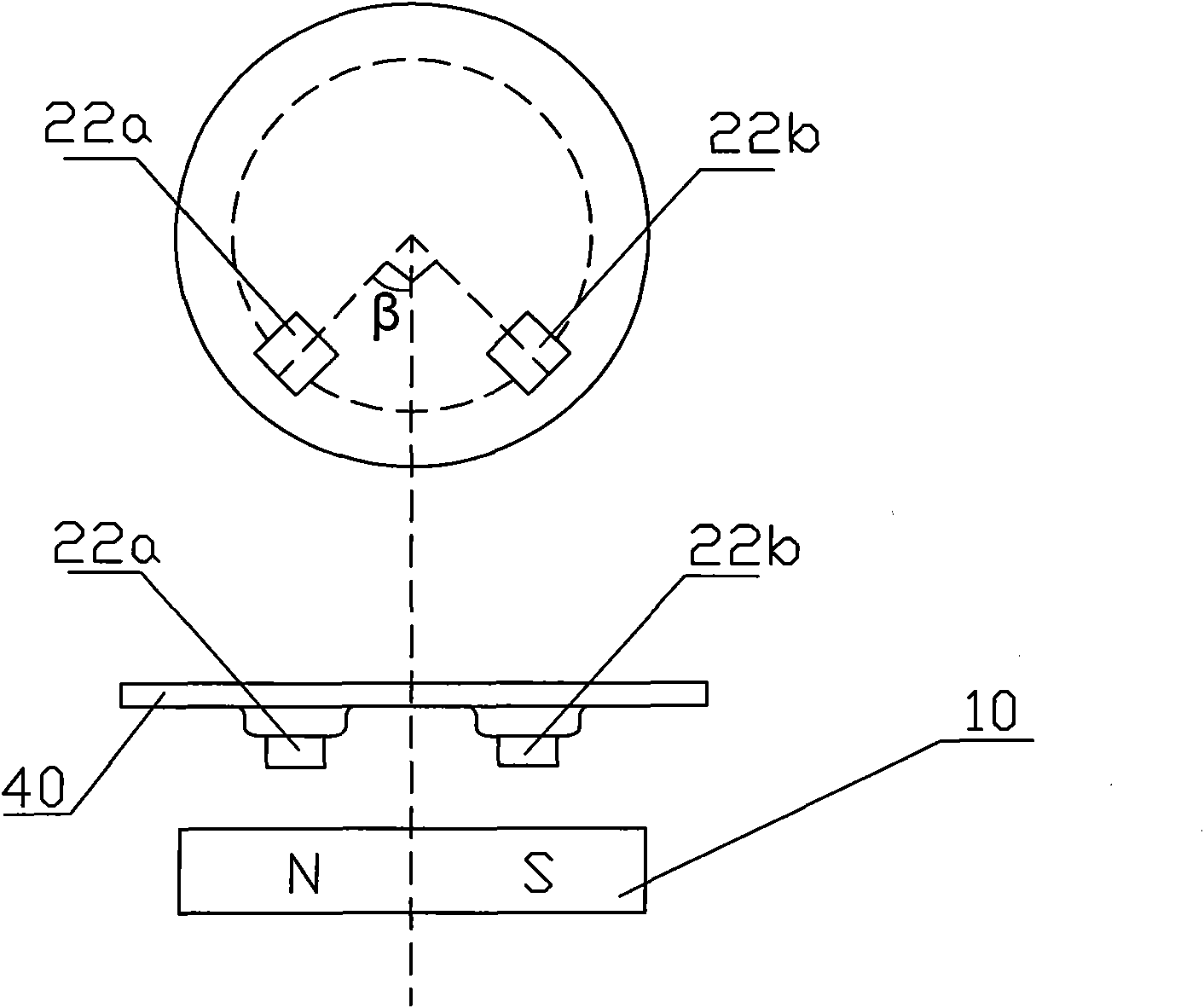 Magnetic encoder for electric door motor