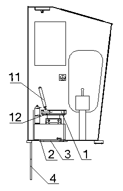 Emergency escape structure of variable amplitude oil cylinder crane for ship and use method of emergency escape structure