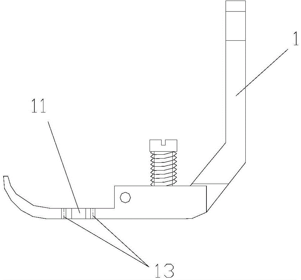 Presser foot for template sewing of zigzag sewing machine