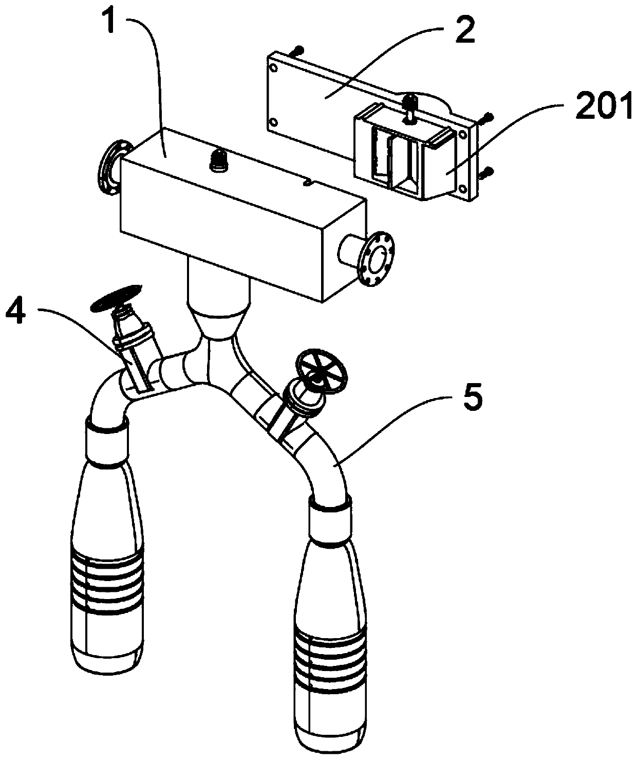 Blowdown tank structure for sewage treatment with prevention of particulate impurity blocking