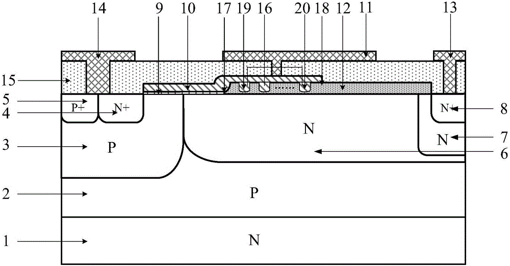 High-reliability lateral double-diffusion metal oxide semiconductor tube