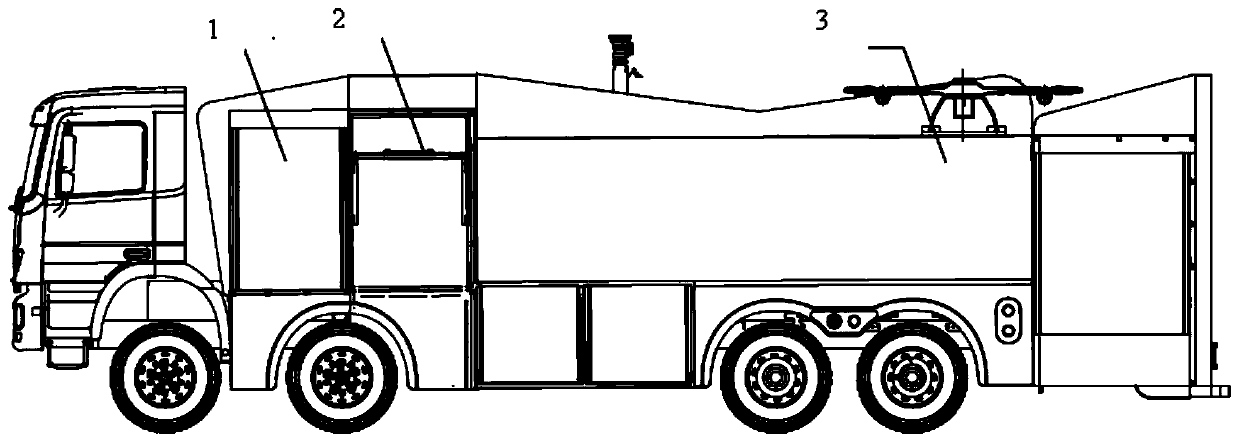 Fire fighting truck equipped with intelligent equipment box carrying small unmanned aerial vehicle