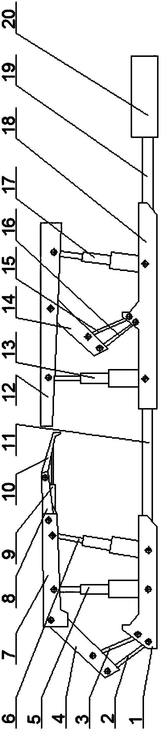 Comprehensive mechanized coal mining surface ended bracket pushing device