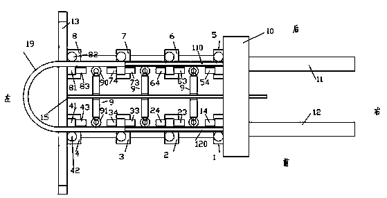 U-shaped furnace tube bending process adopting clamp rail locking mechanism and carrying out distressing heat treatment