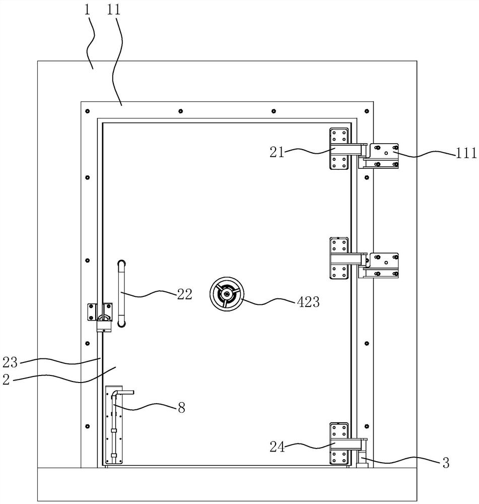 Structure of anti-seismic, flood-proof and explosion-proof door of precise and ultra-precise numerical control machine tool manufacturing workshop