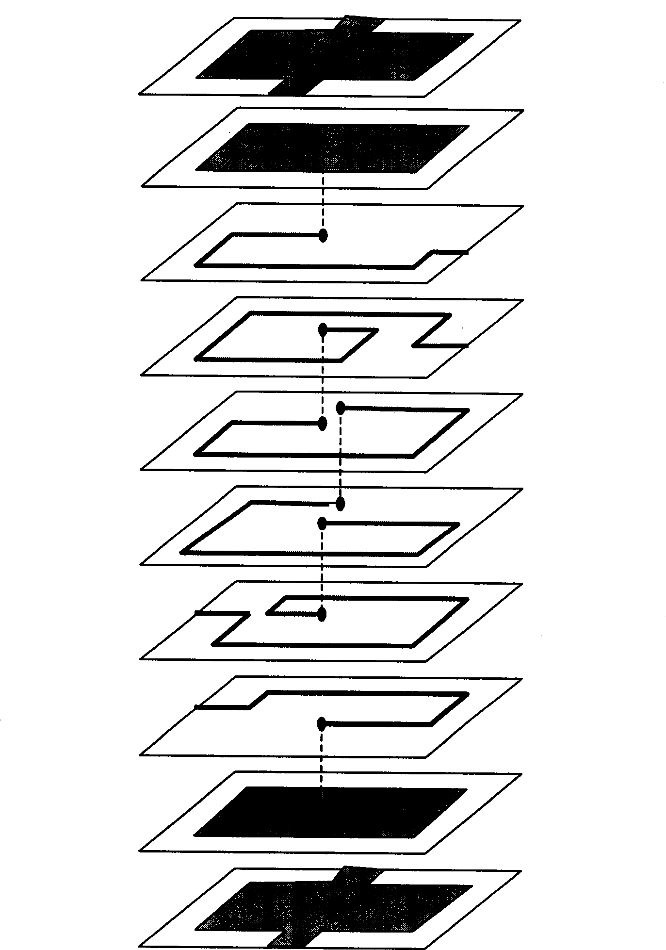 Wet process forming method of filter in laminated medium