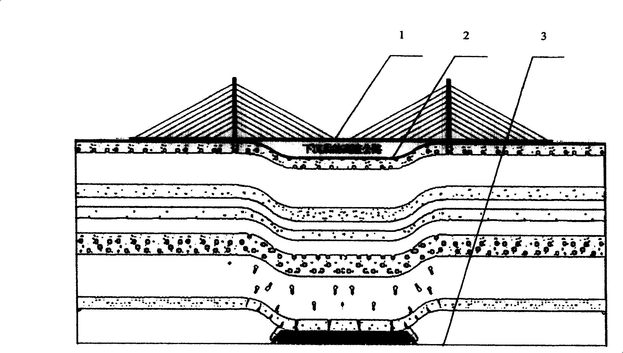 Land bridge method for recovery of pressed coal under highway