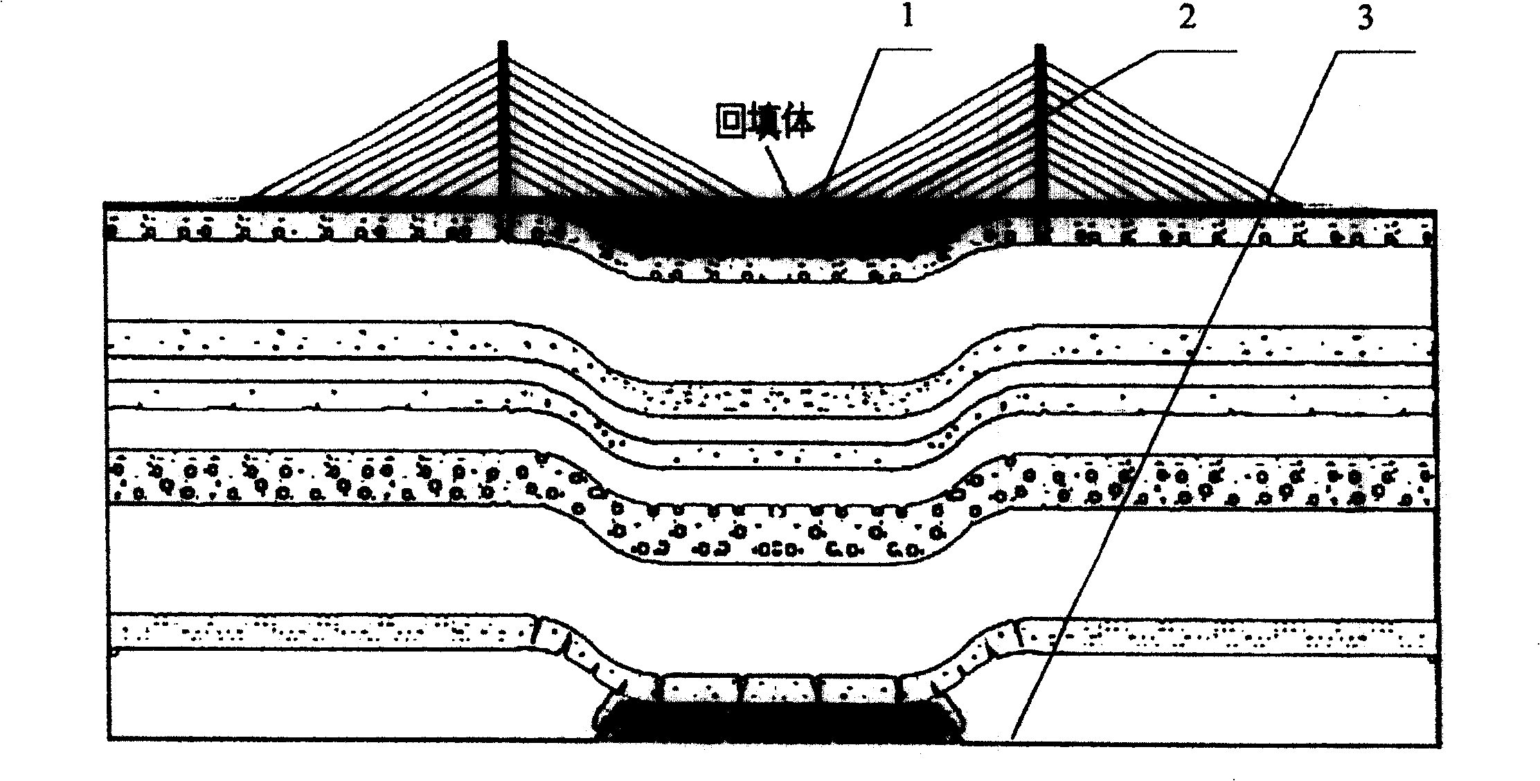 Land bridge method for recovery of pressed coal under highway