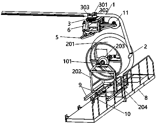 Pouring construction device for vault of secondary lining of tunnel and construction method