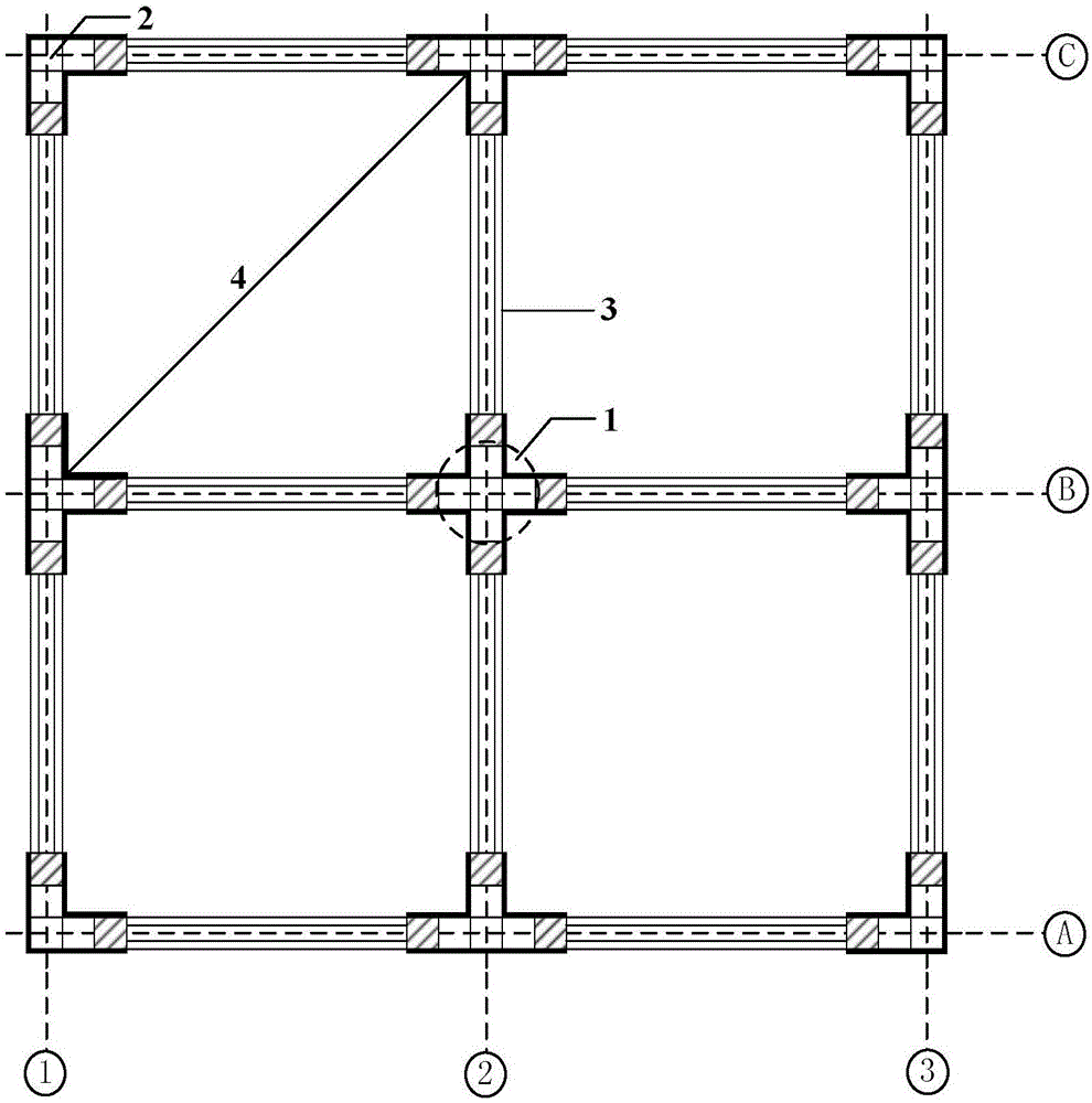 Assembly type steel-concrete combined beam column frame structure system