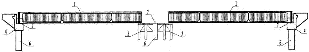 Laterally spliced combination T beam with wavy steel webs and construction method thereof