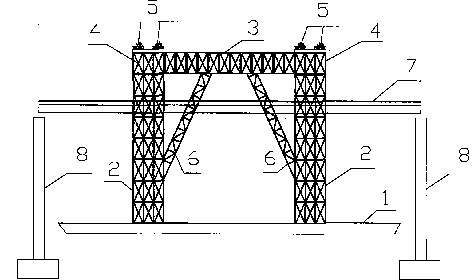 Hoisting platform for erecting water large bridges