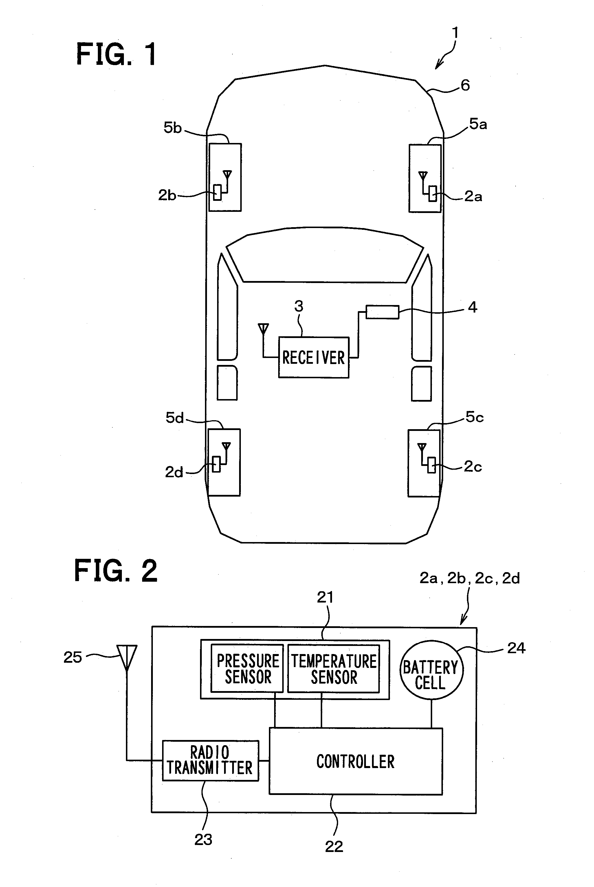 Tire inflation pressure detection device