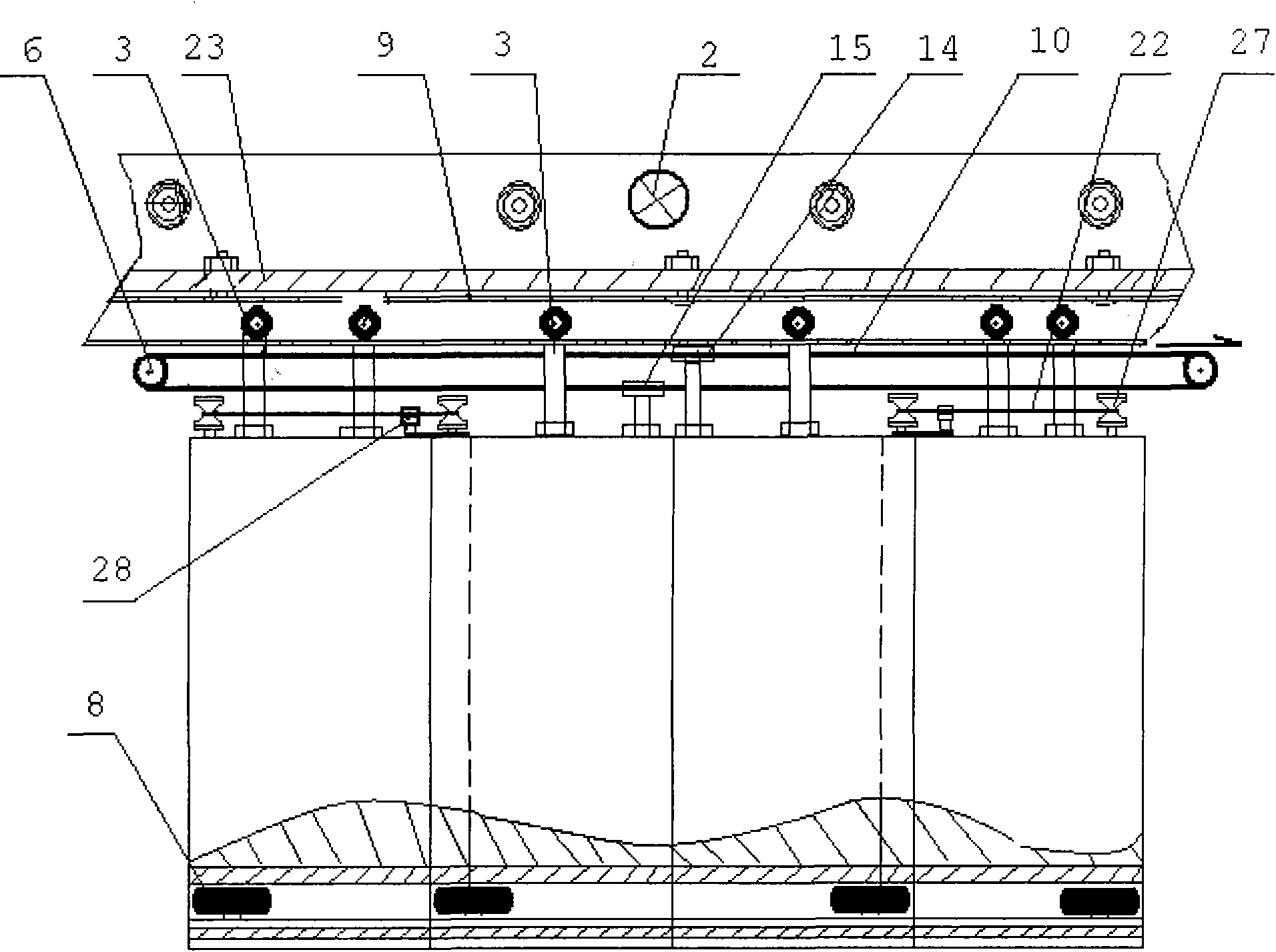 Coal mine double-layer translation self-control ventilation door device