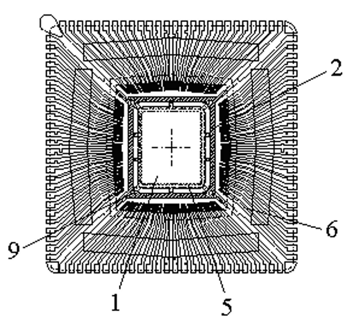 e/LQFP (low-profile quad flat package) stacked package with grounded ring and production method of e/LQFP stacked package with grounded ring