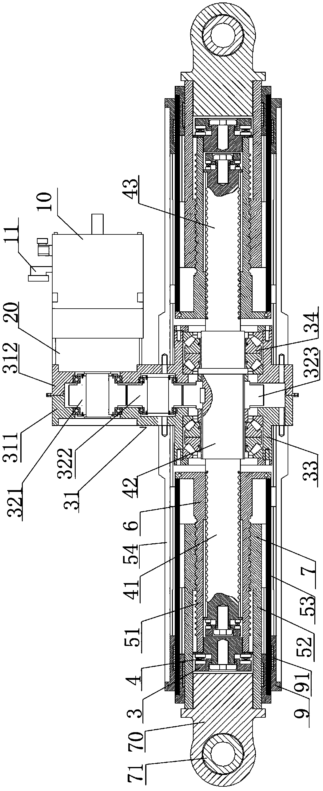 Bidirectional step-by-step telescopic electric cylinder and tyre crane